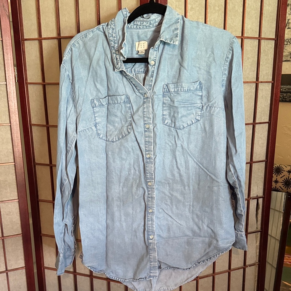 a new day Casual Light Blue Button Down Shirt